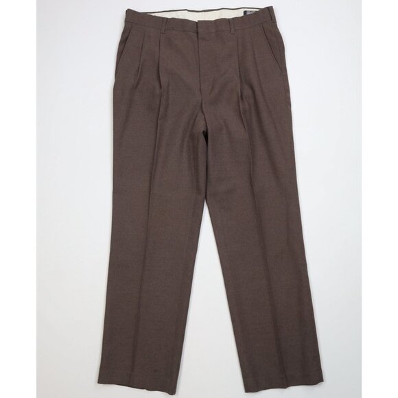 Vtg 70s Streetwear Mens 34x30 Wool Blend Knit Flared Wide Leg Chino Pants USA